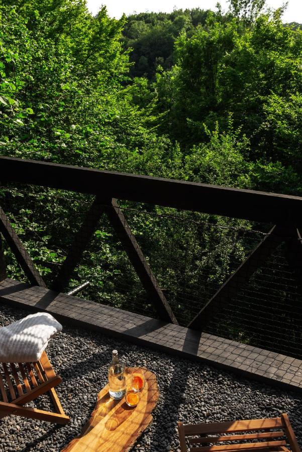 Hutstuf - The Fox & Private Outdoor Spa La-Roche-en-Ardenne Bagian luar foto